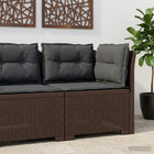 Tuinbank éénpersoons rattan look bruin 62x62x70 cm