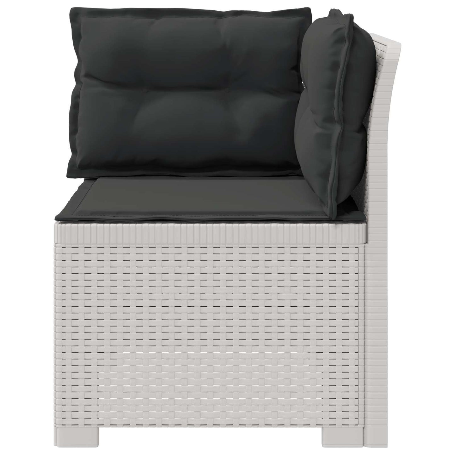 Eénpersoons Tuinbank met Kussens Rattan Look PP Wit