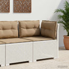 Eénpersoons Tuinbank met Kussens Rattan Look PP Wit