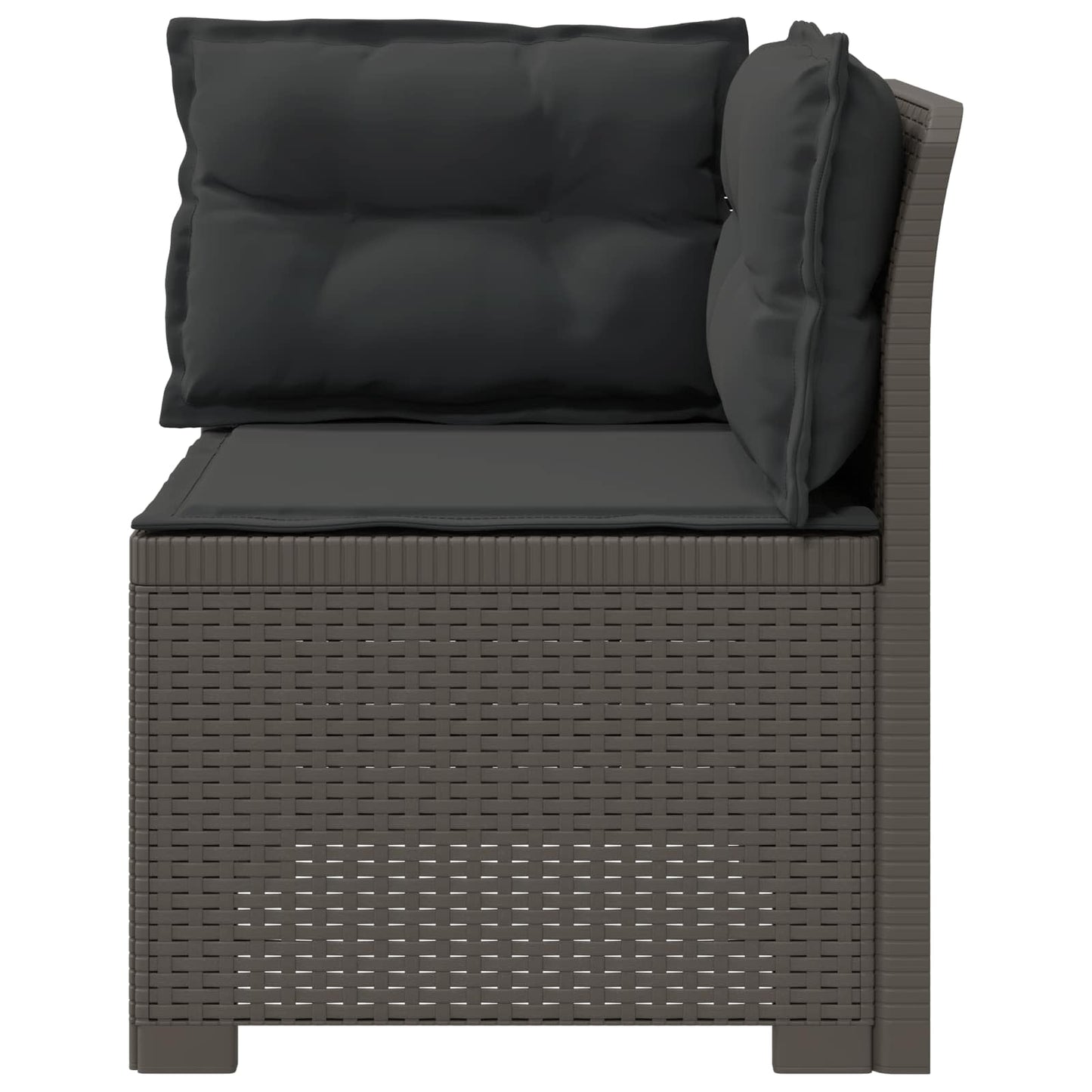 Eénpersoons Tuinbank met Kussens Rattan Look PP Lichtgrijs