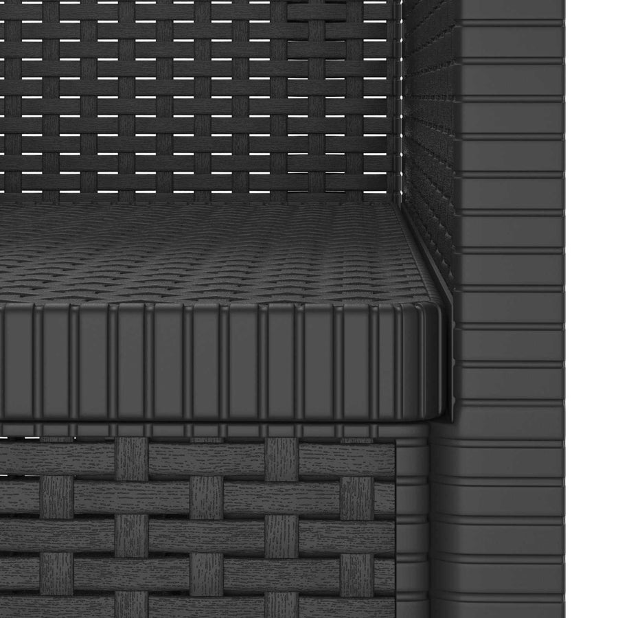 Eénpersoons Fauteuil Rattan Look PP Antraciet