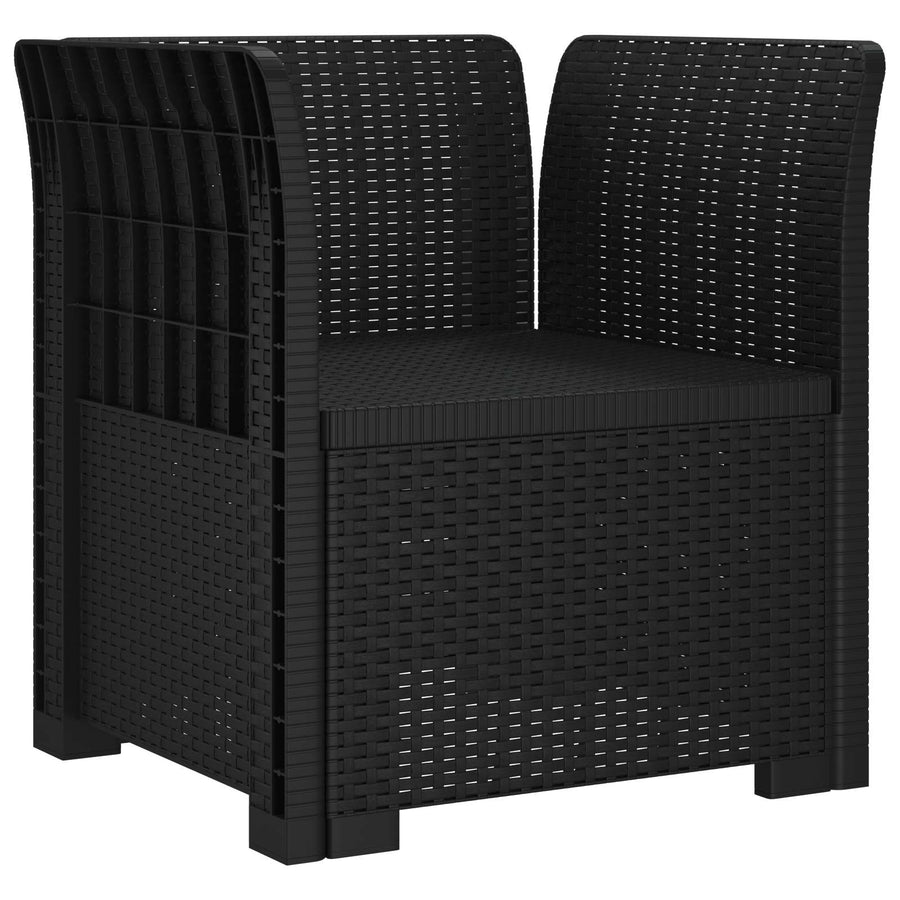 Eénpersoons Fauteuil Rattan Look PP Antraciet