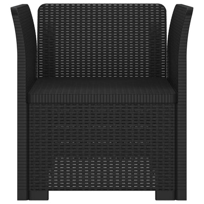 Eénpersoons Fauteuil Rattan Look PP Antraciet