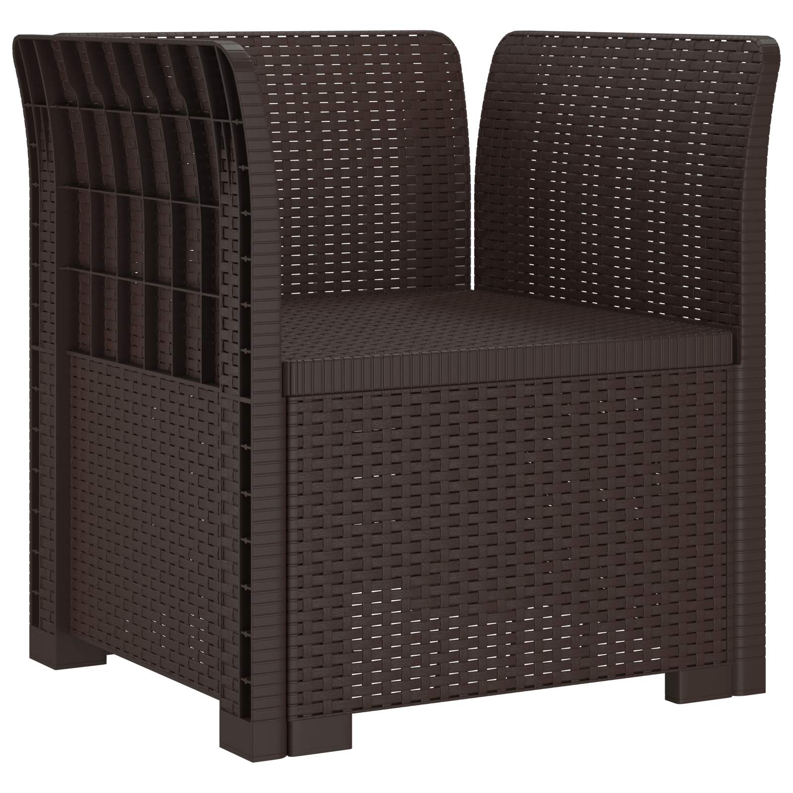 Eénpersoons Fauteuil Rattan Look PP Bruin