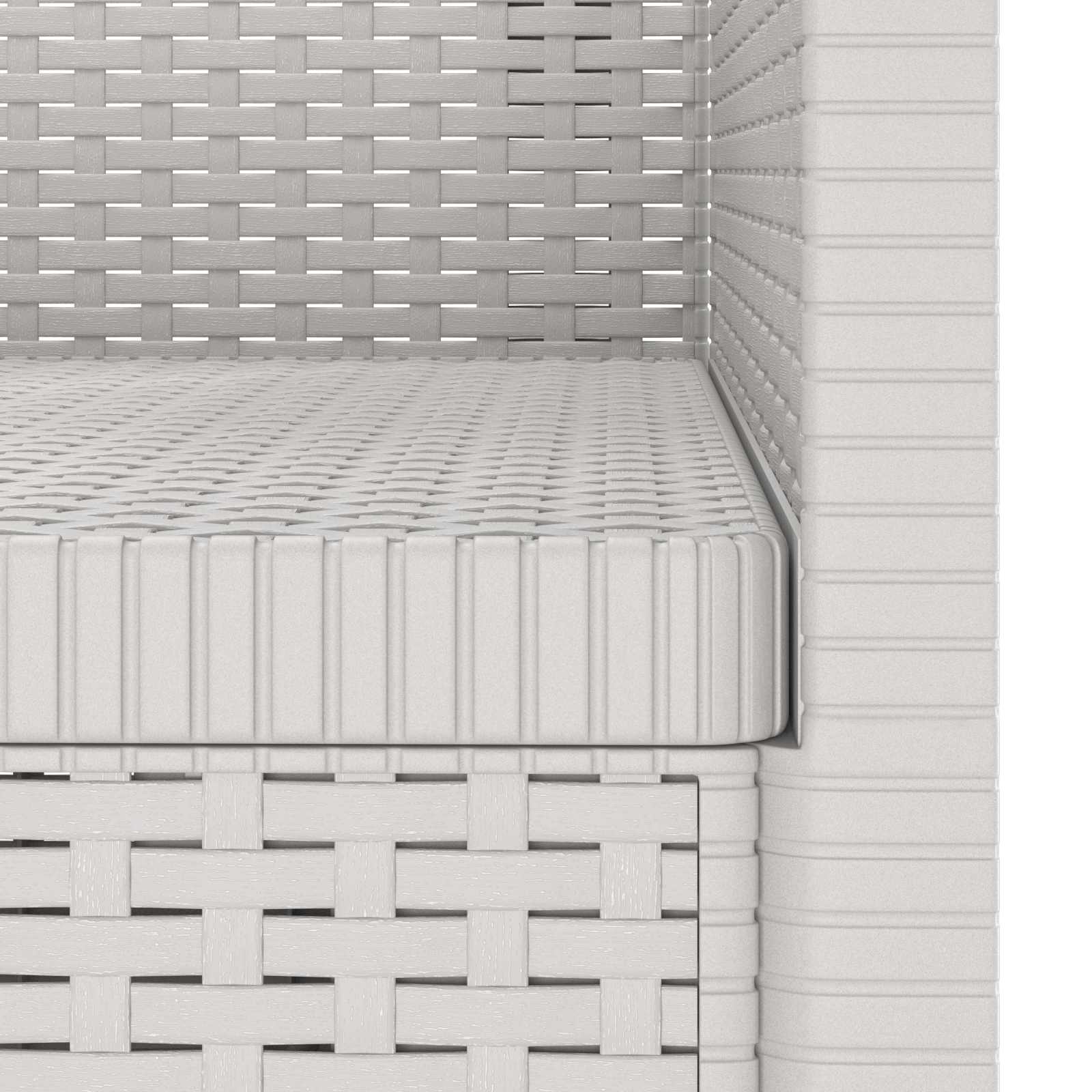 Eénpersoons Fauteuil Rattan Look PP Wit