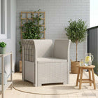 Fauteuil rotanlook PP wit