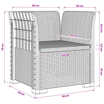 Eénpersoons Fauteuil Rattan Look PP Wit