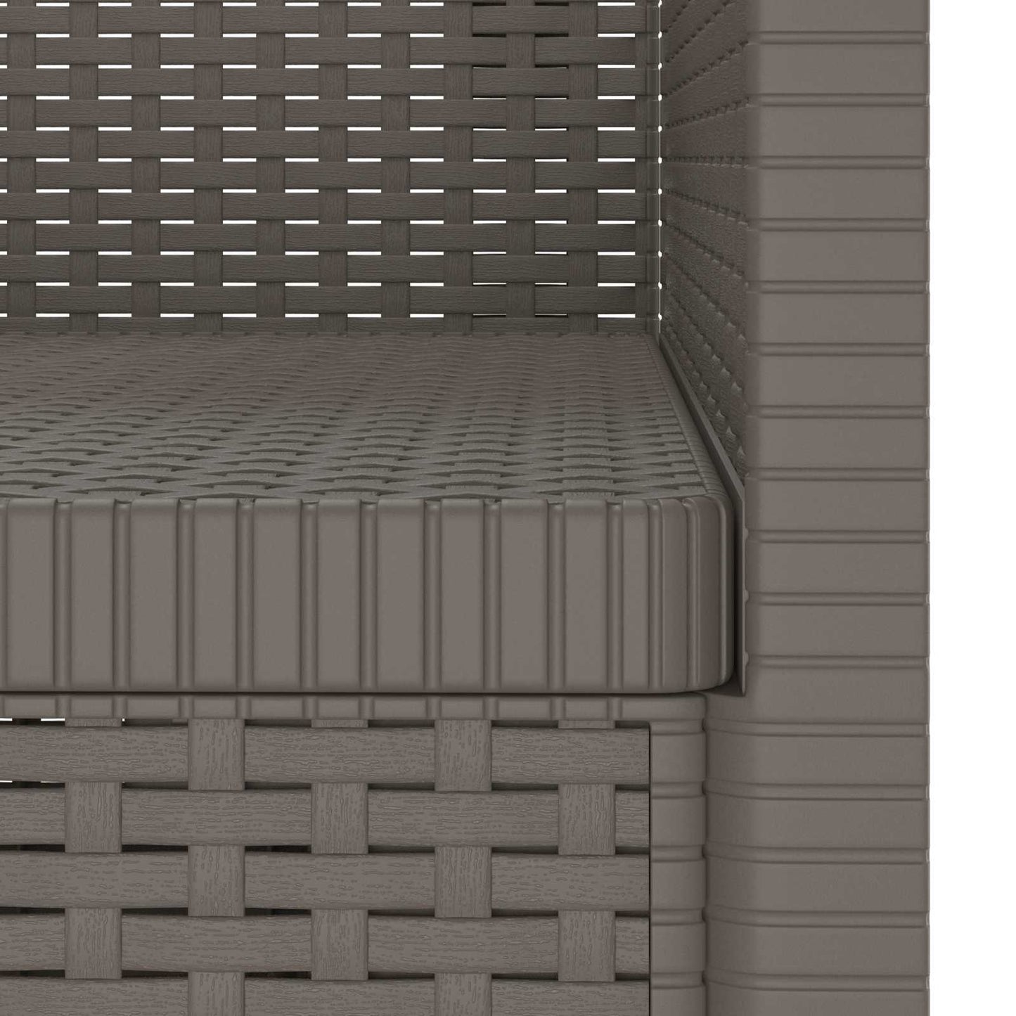 Eénpersoons Fauteuil Rattan Look PP Lichtgrijs