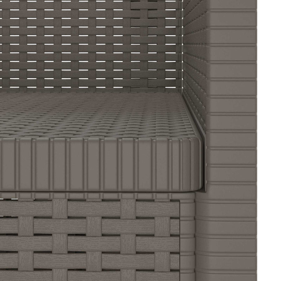 Eénpersoons Fauteuil Rattan Look PP Lichtgrijs
