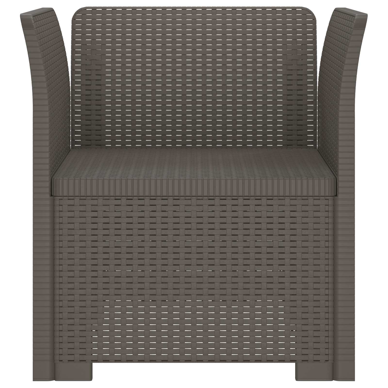 Eénpersoons Fauteuil Rattan Look PP Lichtgrijs
