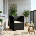 Eénpersoons Fauteuil met Kussen Rattan Look PP Antraciet