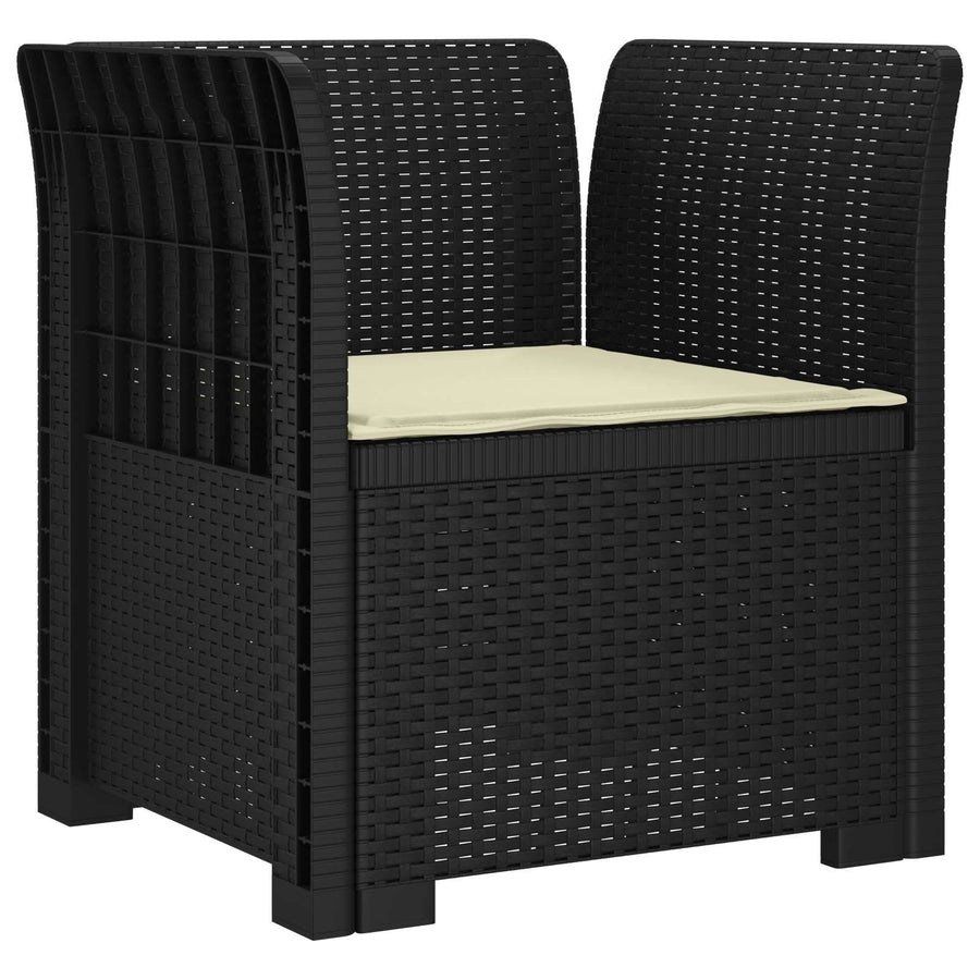 Eénpersoons Fauteuil met Kussen Rattan Look PP Antraciet