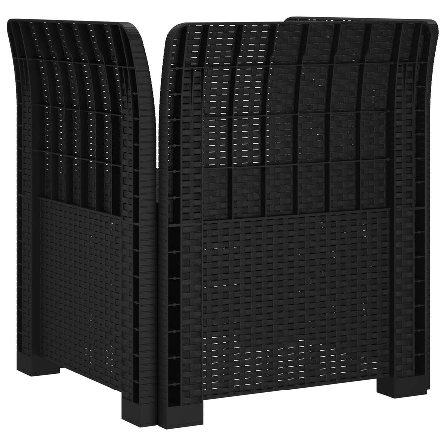 Eénpersoons Fauteuil met Kussen Rattan Look PP Antraciet