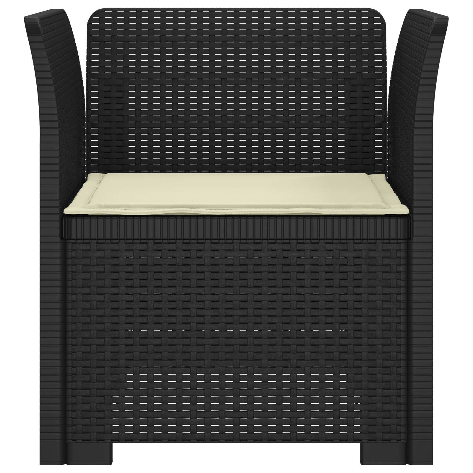 Eénpersoons Fauteuil met Kussen Rattan Look PP Antraciet