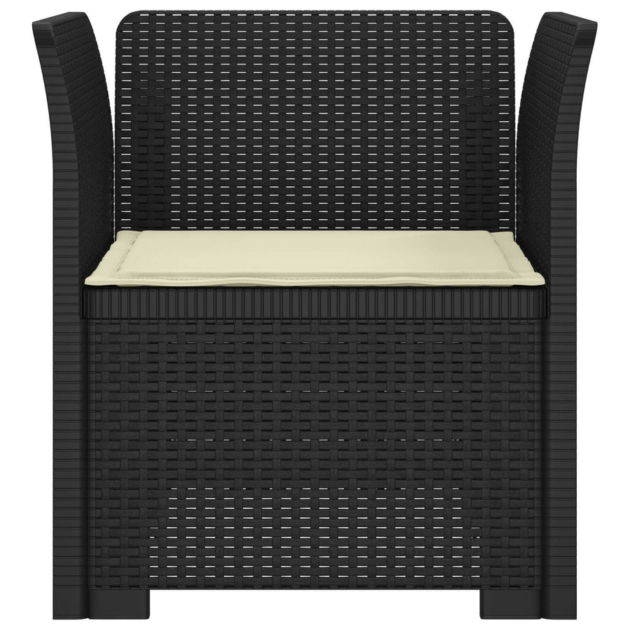 Eénpersoons Fauteuil met Kussen Rattan Look PP Antraciet