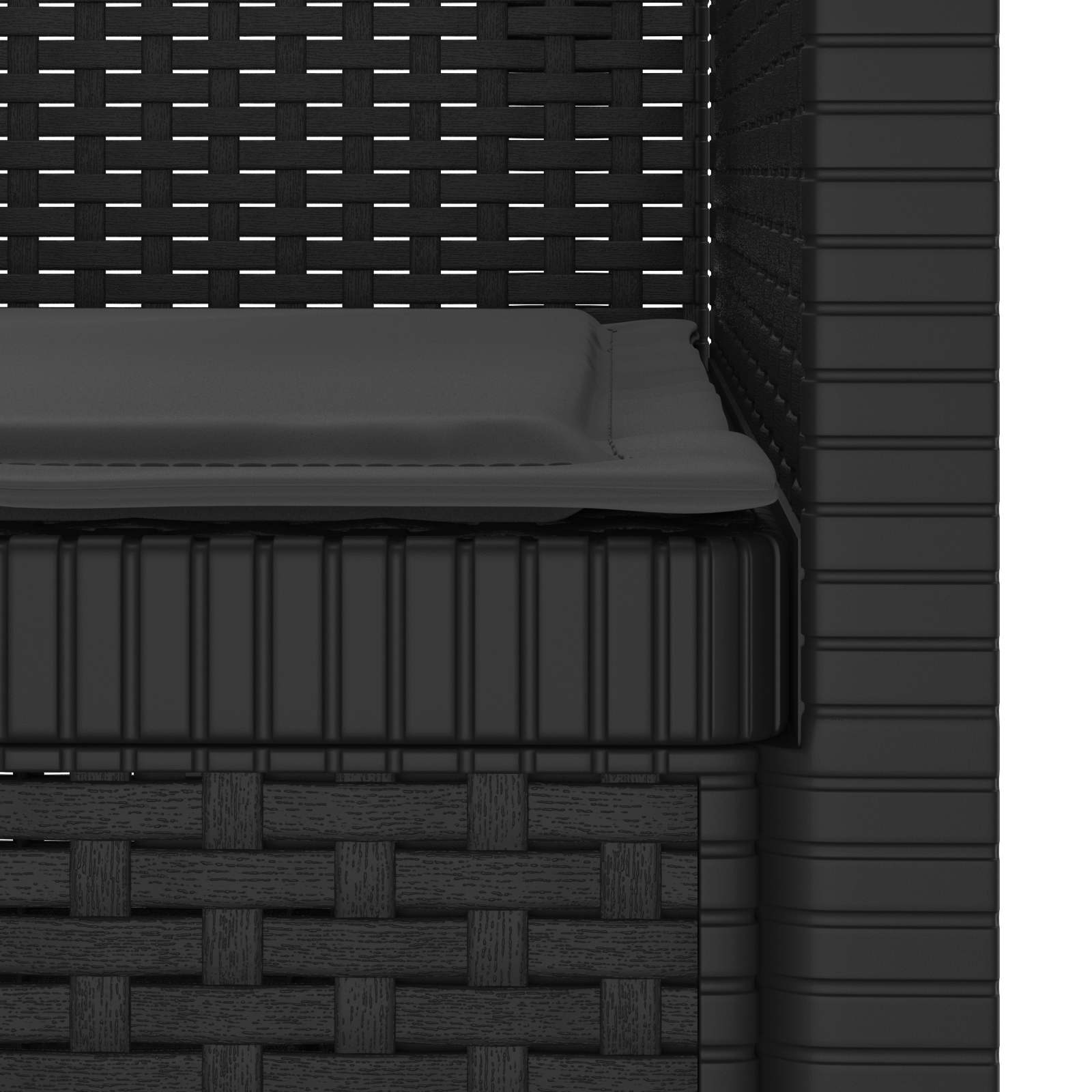 Eénpersoons Fauteuil met Kussen Rattan Look PP Antraciet