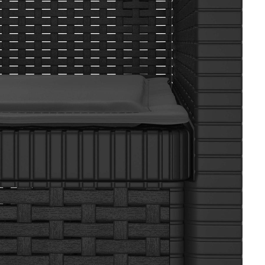 Eénpersoons Fauteuil met Kussen Rattan Look PP Antraciet