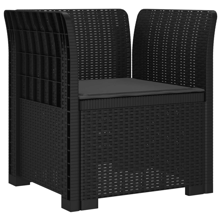 Eénpersoons Fauteuil met Kussen Rattan Look PP Antraciet