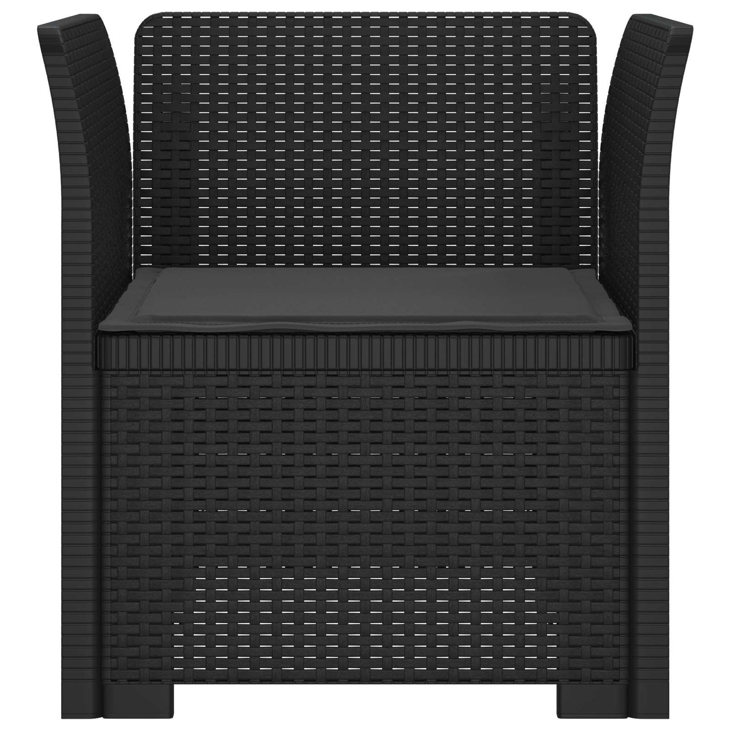 Eénpersoons Fauteuil met Kussen Rattan Look PP Antraciet