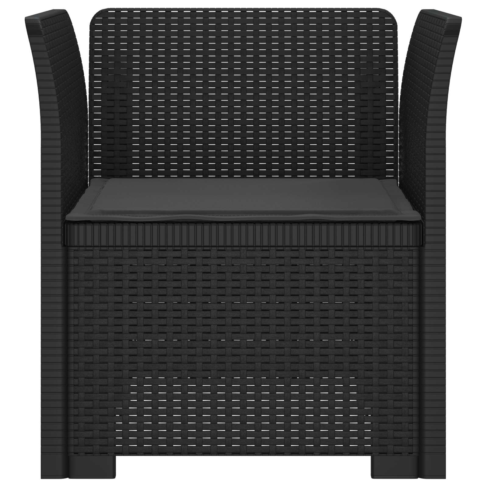 Eénpersoons Fauteuil met Kussen Rattan Look PP Antraciet