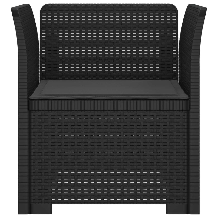 Eénpersoons Fauteuil met Kussen Rattan Look PP Antraciet