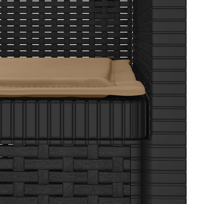 Eénpersoons Fauteuil met Kussen Rattan Look PP Antraciet