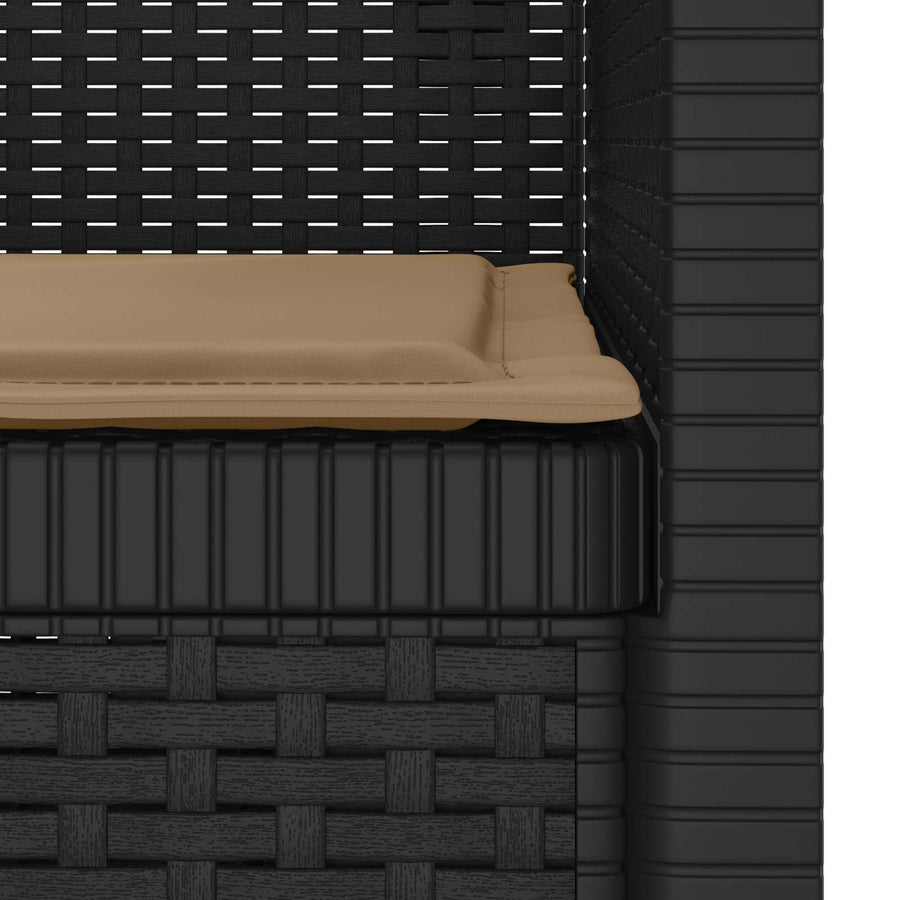 Eénpersoons Fauteuil met Kussen Rattan Look PP Antraciet