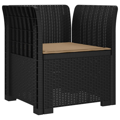 Eénpersoons Fauteuil met Kussen Rattan Look PP Antraciet