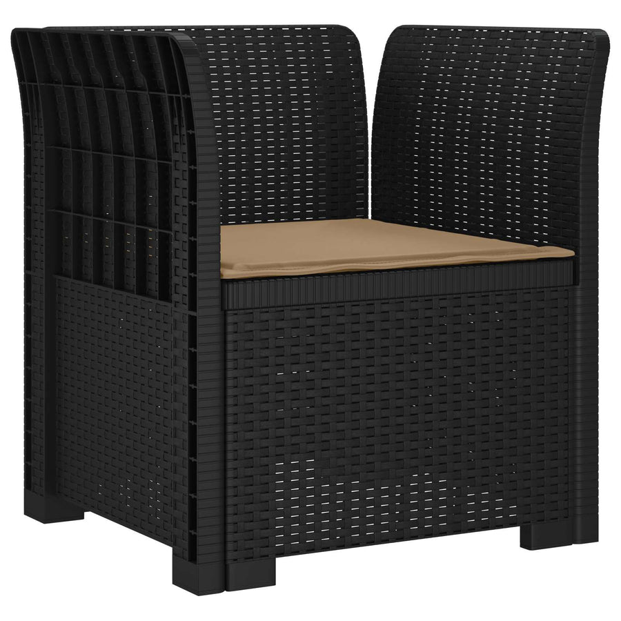Eénpersoons Fauteuil met Kussen Rattan Look PP Antraciet