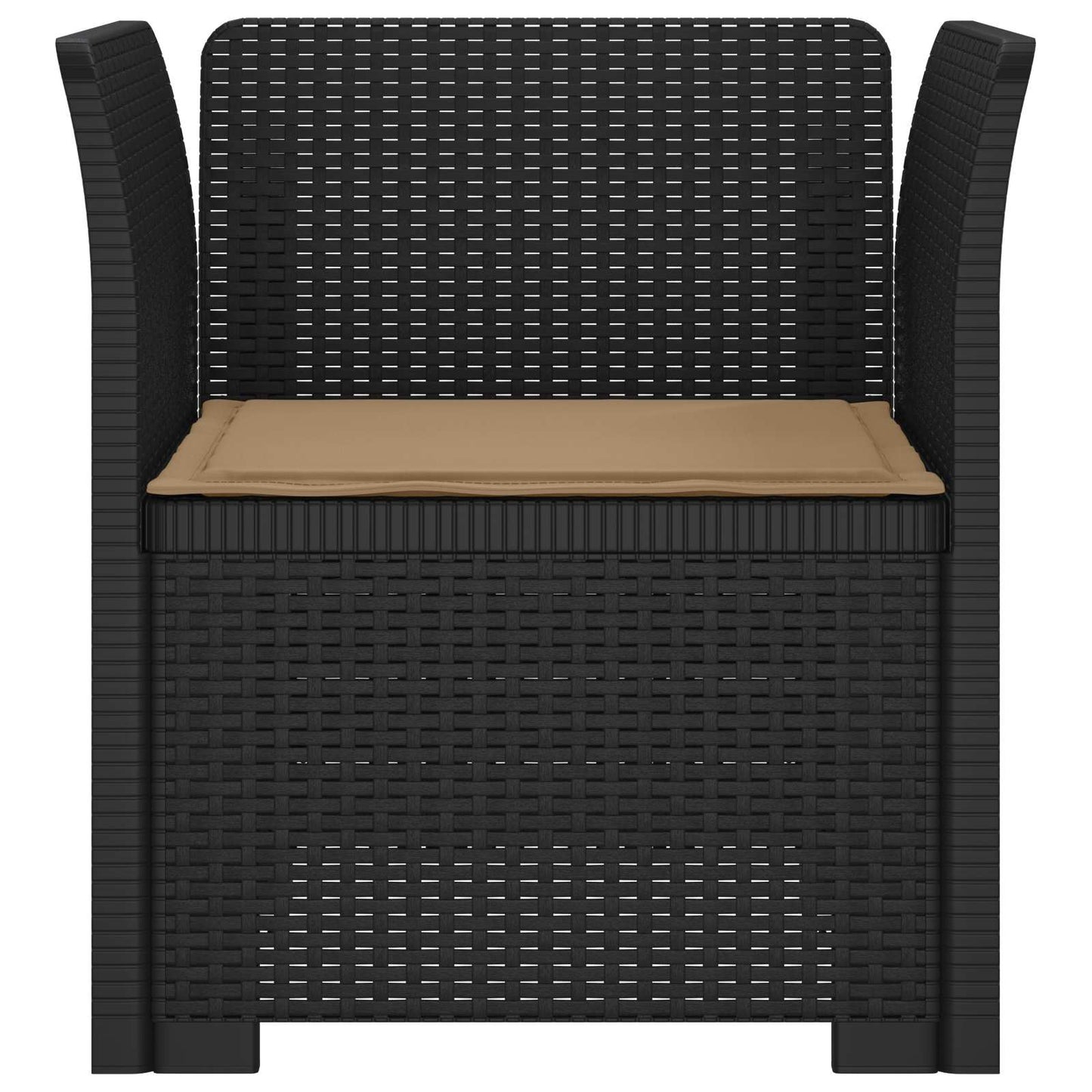 Eénpersoons Fauteuil met Kussen Rattan Look PP Antraciet