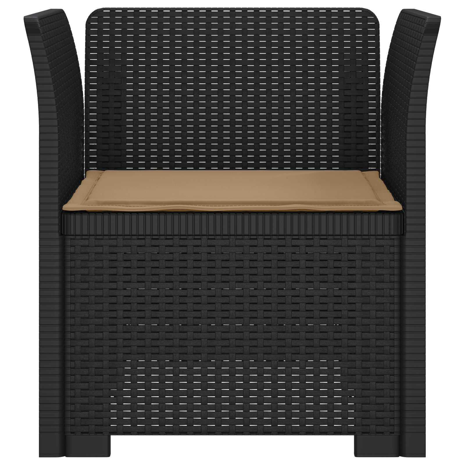 Eénpersoons Fauteuil met Kussen Rattan Look PP Antraciet