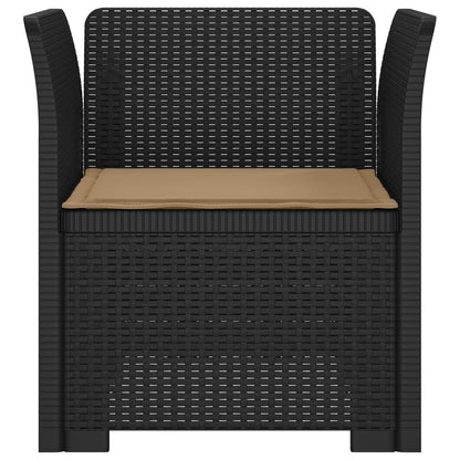 Eénpersoons Fauteuil met Kussen Rattan Look PP Antraciet
