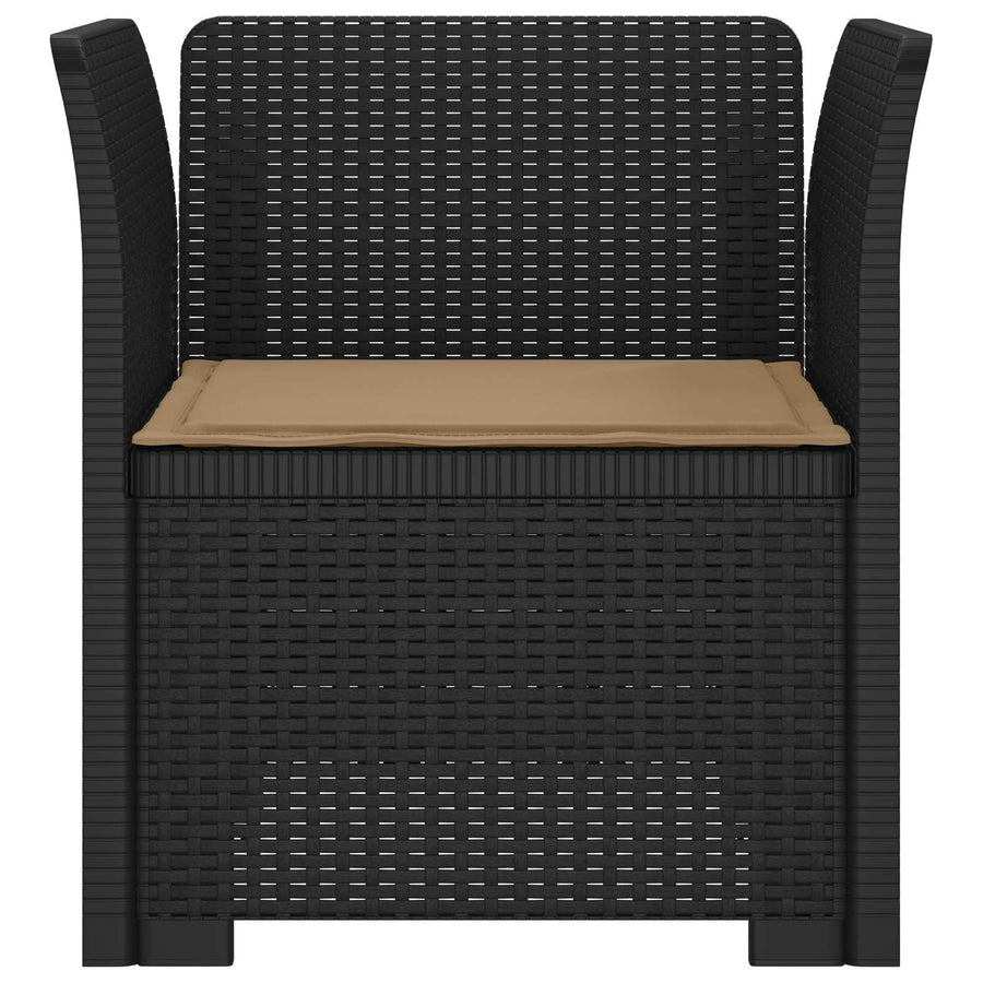 Eénpersoons Fauteuil met Kussen Rattan Look PP Antraciet