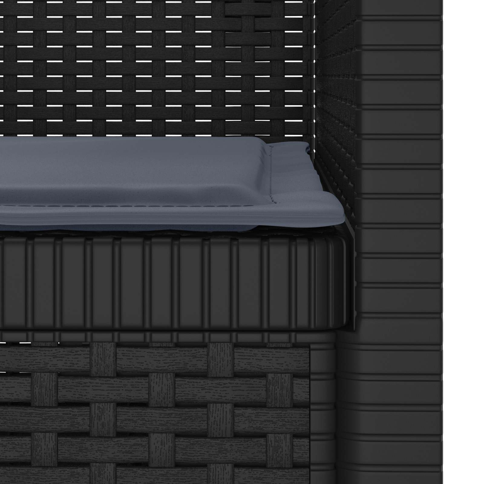 Eénpersoons Fauteuil met Kussen Rattan Look PP Antraciet