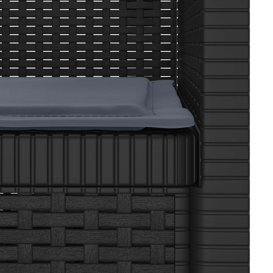 Eénpersoons Fauteuil met Kussen Rattan Look PP Antraciet