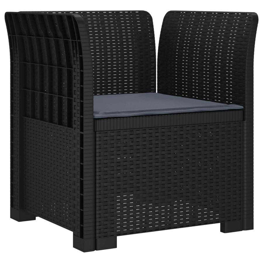 Eénpersoons Fauteuil met Kussen Rattan Look PP Antraciet
