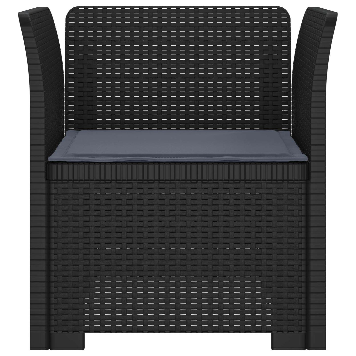 Eénpersoons Fauteuil met Kussen Rattan Look PP Antraciet