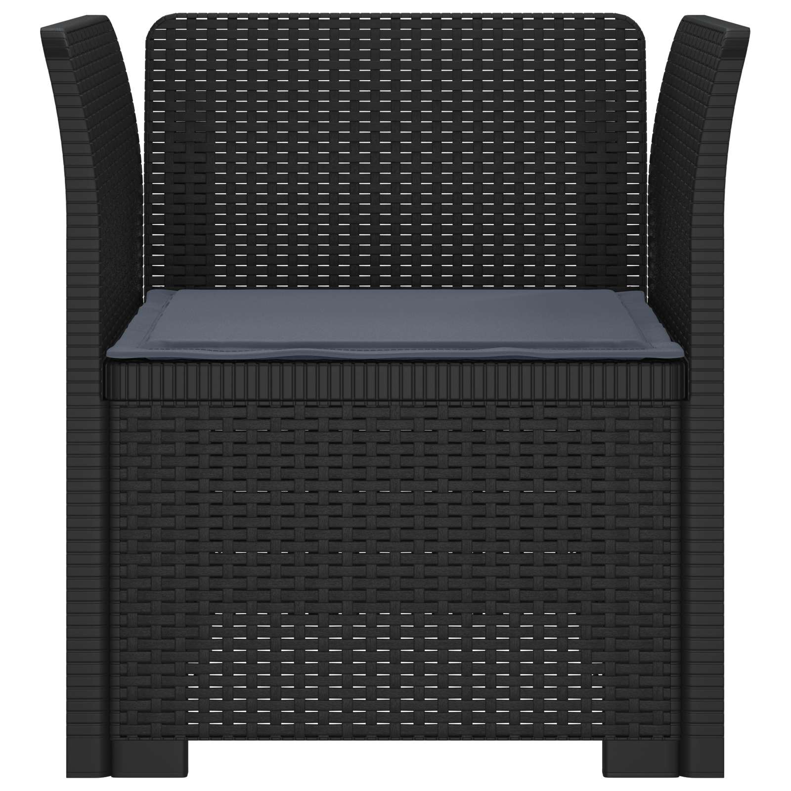 Eénpersoons Fauteuil met Kussen Rattan Look PP Antraciet