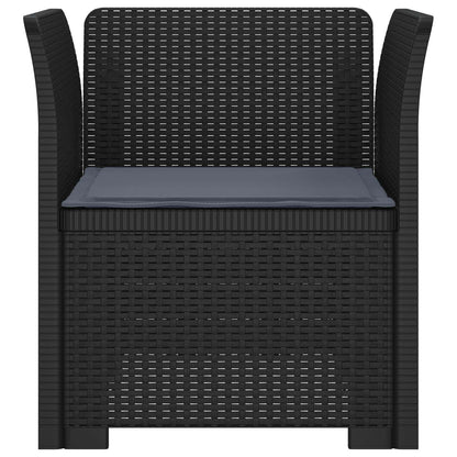 Eénpersoons Fauteuil met Kussen Rattan Look PP Antraciet