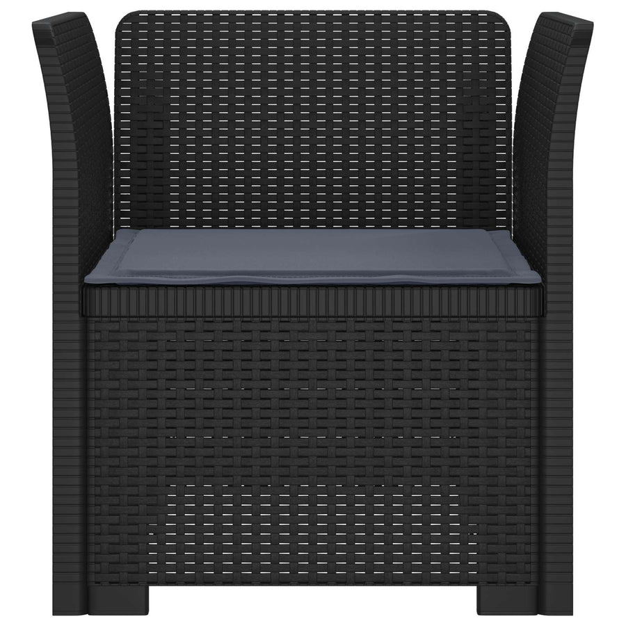 Eénpersoons Fauteuil met Kussen Rattan Look PP Antraciet