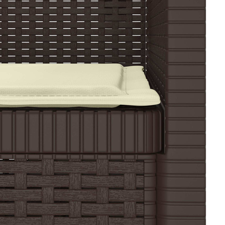 Eénpersoons Fauteuil met Kussen Rattan Look PP Bruin