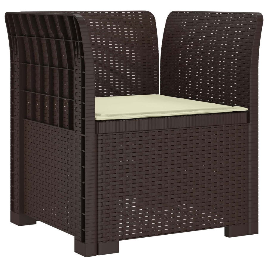 Eénpersoons Fauteuil met Kussen Rattan Look PP Bruin