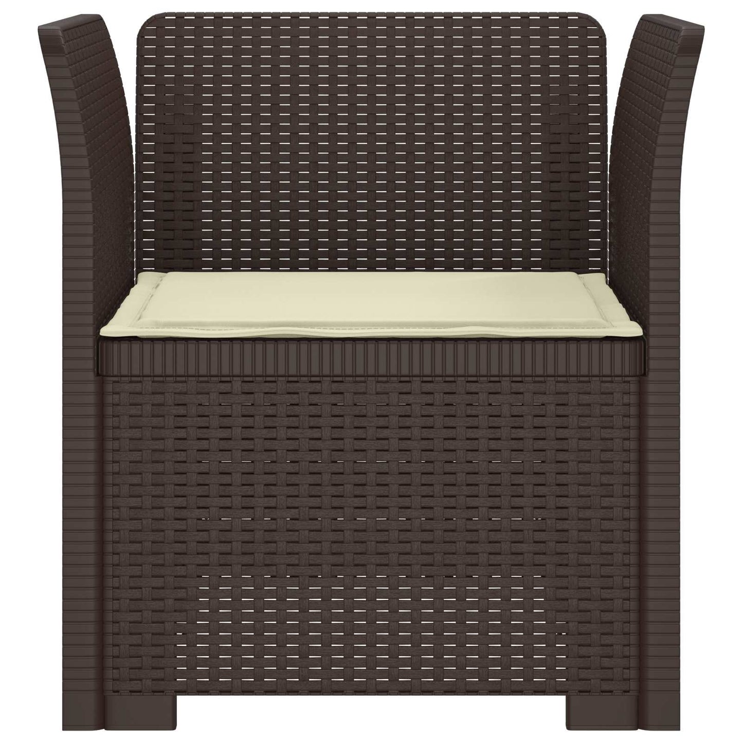 Eénpersoons Fauteuil met Kussen Rattan Look PP Bruin
