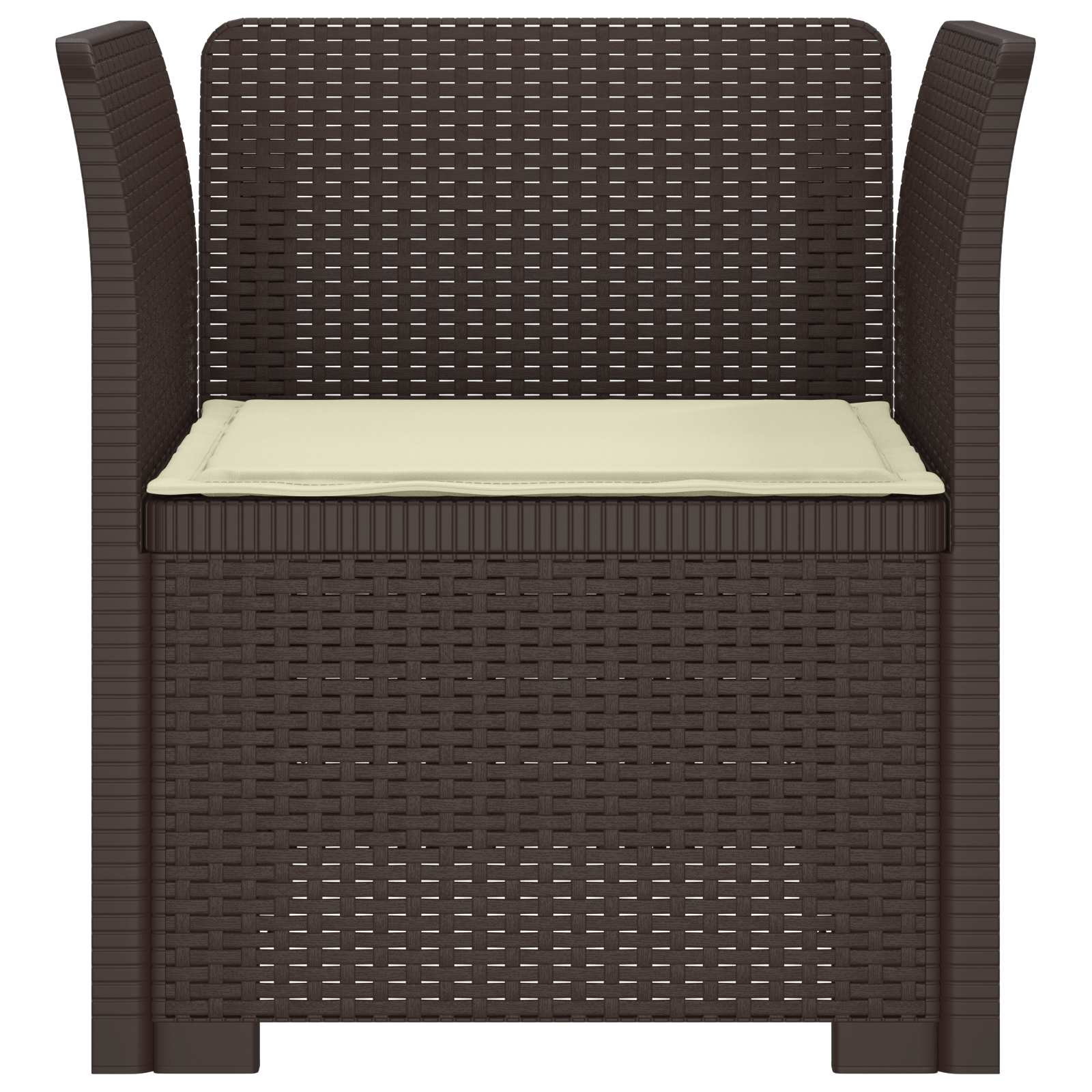 Eénpersoons Fauteuil met Kussen Rattan Look PP Bruin
