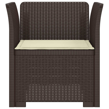 Eénpersoons Fauteuil met Kussen Rattan Look PP Bruin