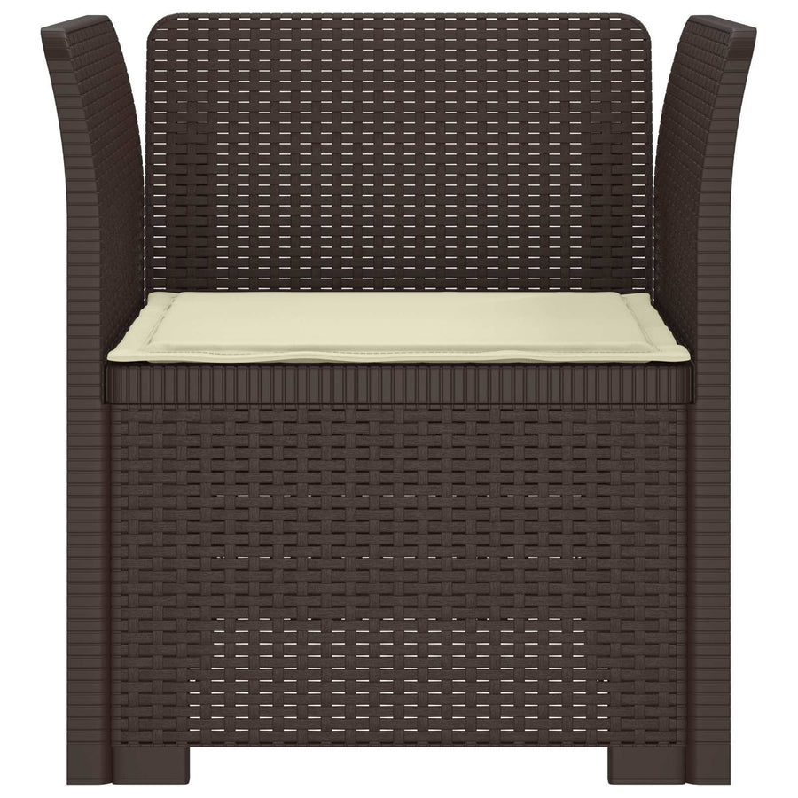 Eénpersoons Fauteuil met Kussen Rattan Look PP Bruin