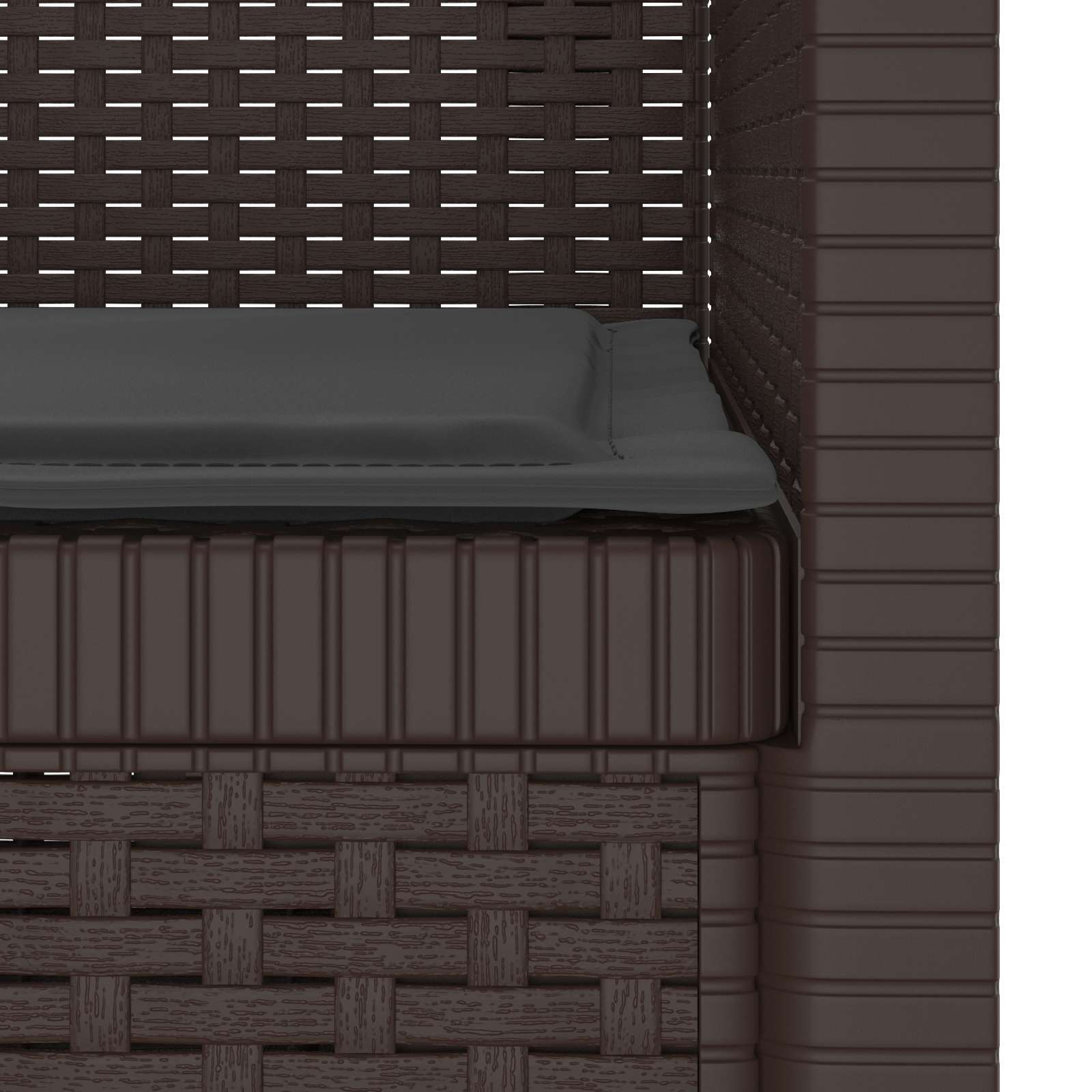 Eénpersoons Fauteuil met Kussen Rattan Look PP Bruin