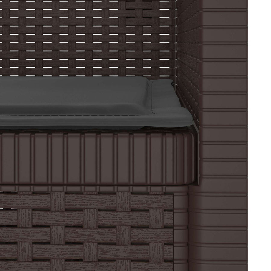 Eénpersoons Fauteuil met Kussen Rattan Look PP Bruin