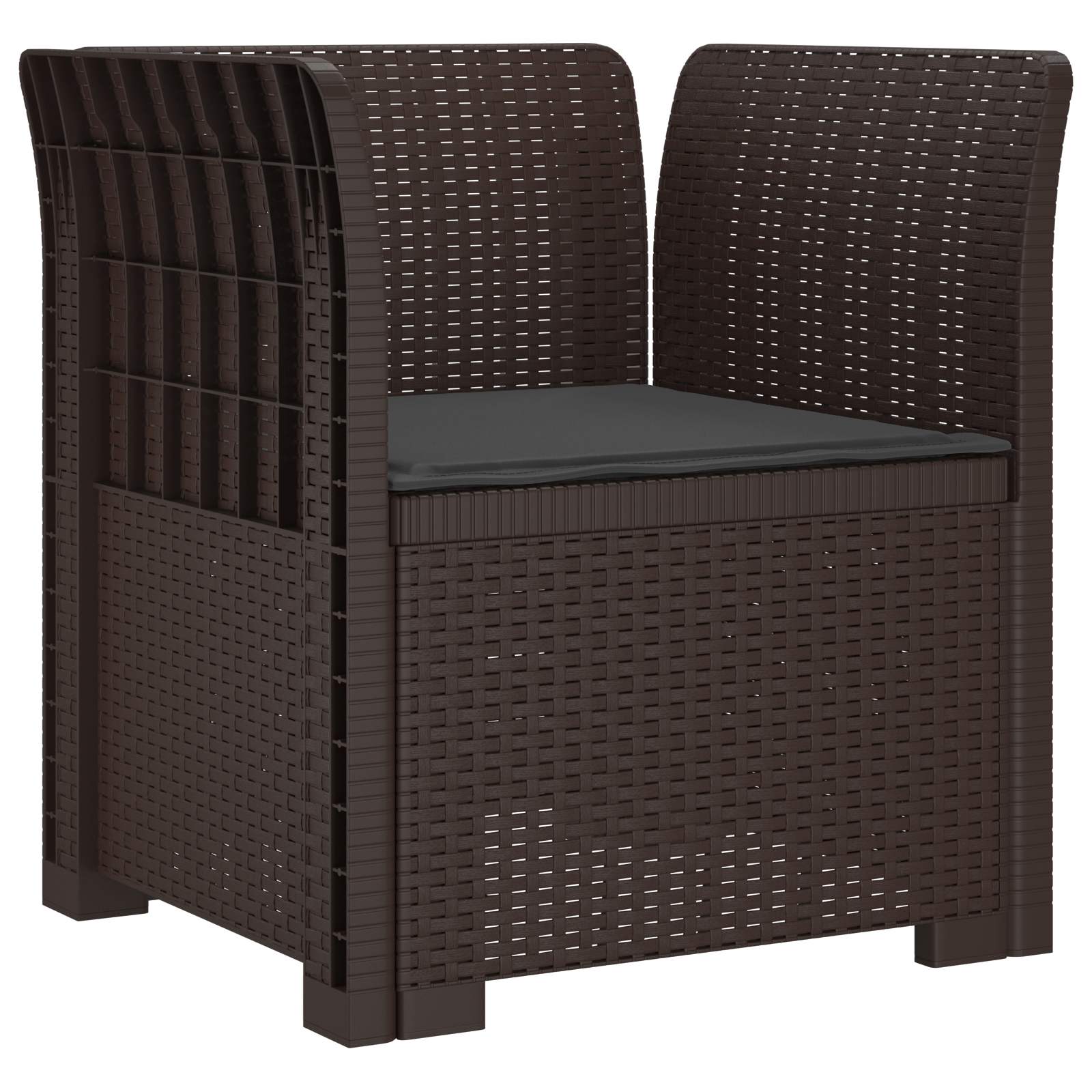 Eénpersoons Fauteuil met Kussen Rattan Look PP Bruin