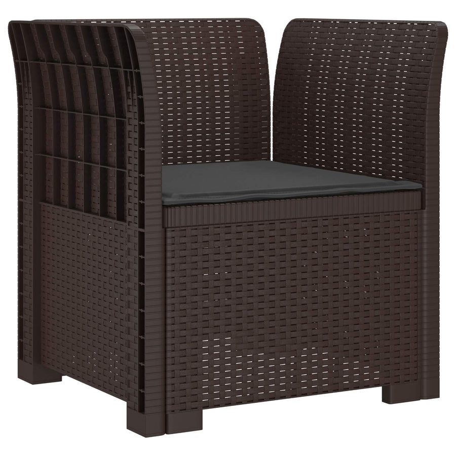 Eénpersoons Fauteuil met Kussen Rattan Look PP Bruin